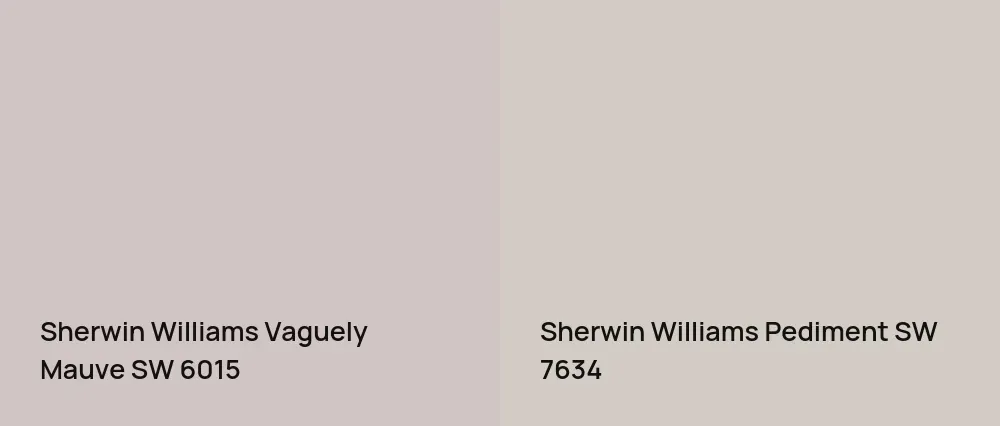 Sherwin Williams Vaguely Mauve SW 6015 vs Sherwin Williams Pediment SW 7634