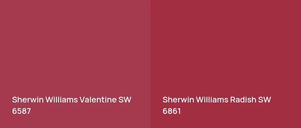 Sherwin Williams Valentine SW 6587 vs Sherwin Williams Radish SW 6861