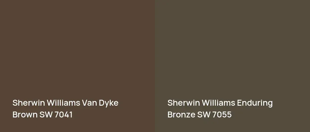 Sherwin Williams Van Dyke Brown SW 7041 vs Sherwin Williams Enduring Bronze SW 7055