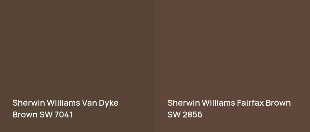 Sherwin Williams Van Dyke Brown SW 7041 vs Sherwin Williams Fairfax Brown SW 2856