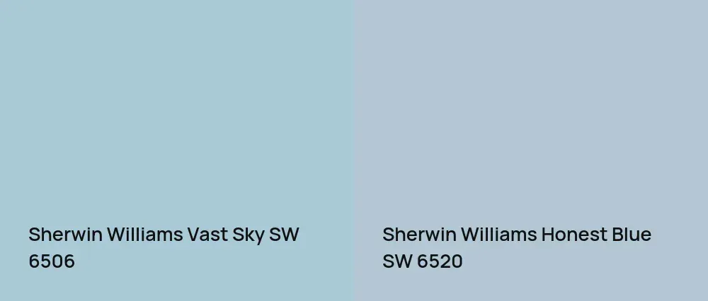 Sherwin Williams Vast Sky SW 6506 vs Sherwin Williams Honest Blue SW 6520