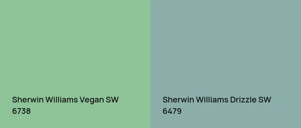 Sherwin Williams Vegan SW 6738 vs Sherwin Williams Drizzle SW 6479
