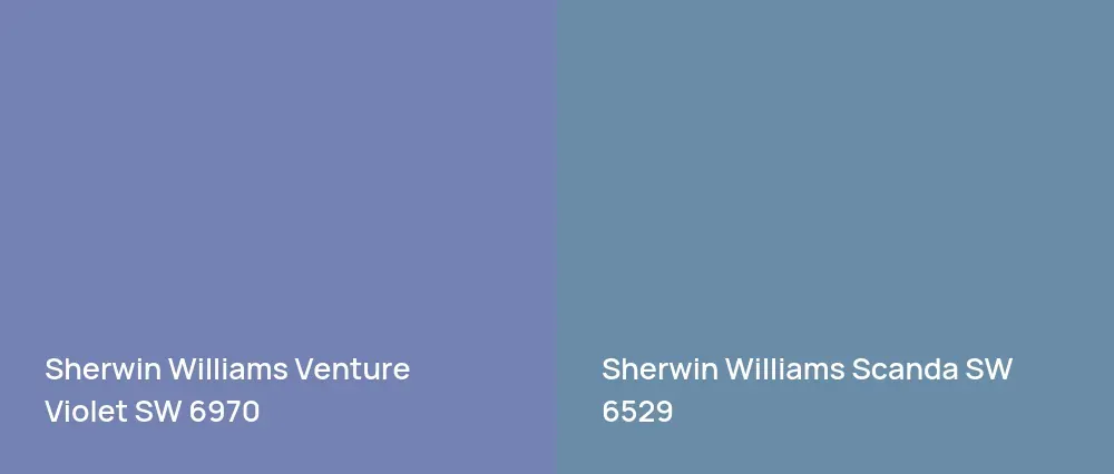 Sherwin Williams Venture Violet SW 6970 vs Sherwin Williams Scanda SW 6529
