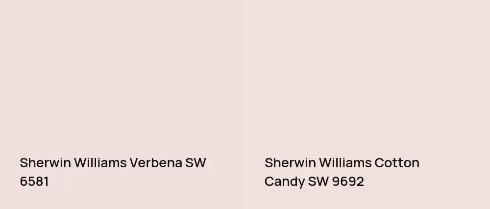 Sherwin Williams Verbena SW 6581 vs Sherwin Williams Cotton Candy SW 9692
