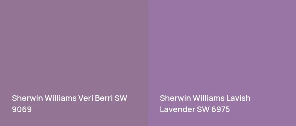 Sherwin Williams Veri Berri SW 9069 vs Sherwin Williams Lavish Lavender SW 6975