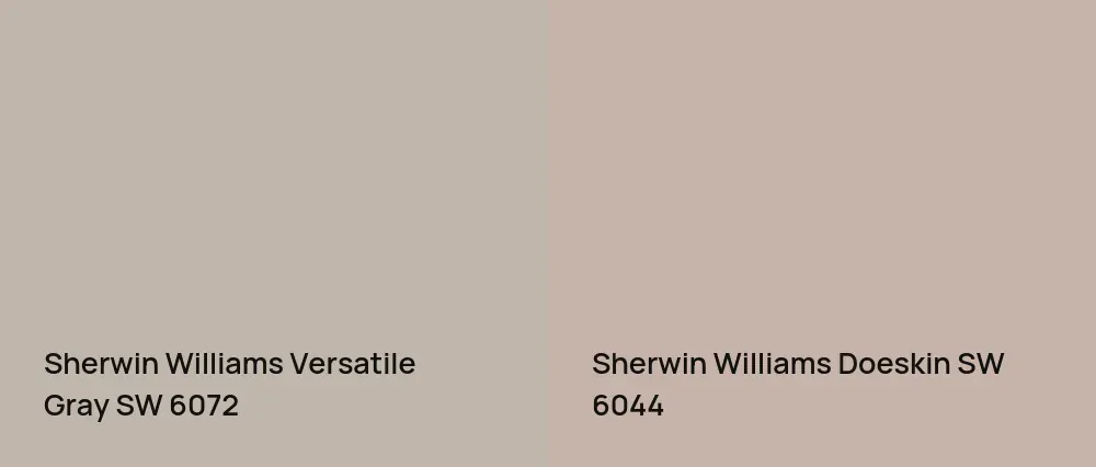 Sherwin Williams Versatile Gray SW 6072 vs Sherwin Williams Doeskin SW 6044