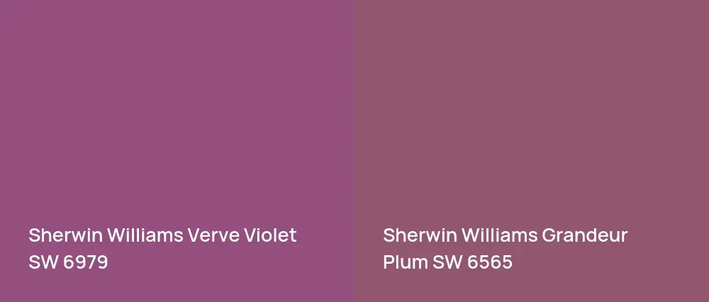 Sherwin Williams Verve Violet SW 6979 vs Sherwin Williams Grandeur Plum SW 6565