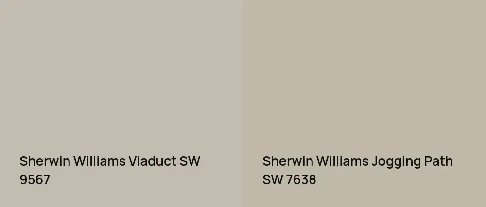 Sherwin Williams Viaduct SW 9567 vs Sherwin Williams Jogging Path SW 7638