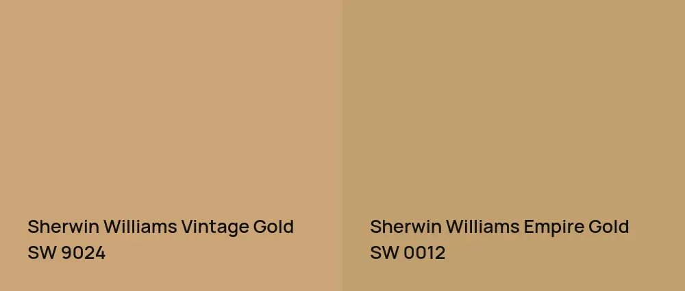 Sherwin Williams Vintage Gold SW 9024 vs Sherwin Williams Empire Gold SW 0012