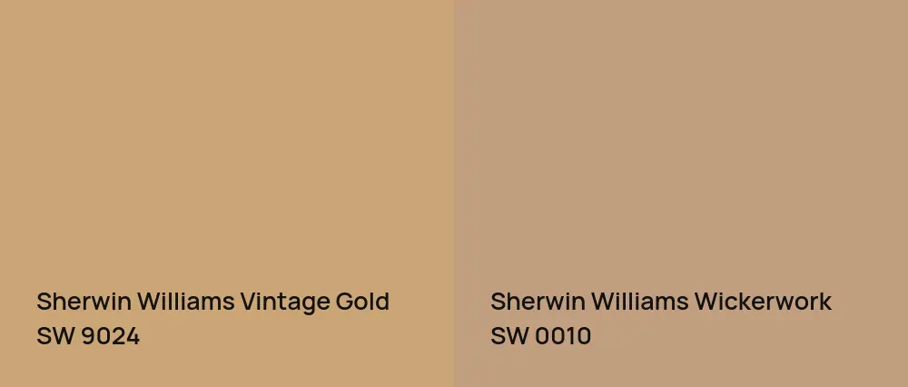 Sherwin Williams Vintage Gold SW 9024 vs Sherwin Williams Wickerwork SW 0010