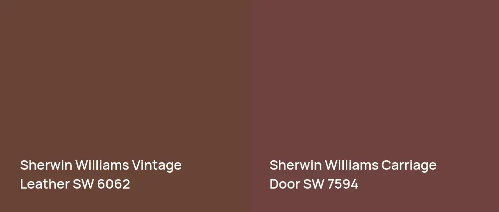 Sherwin Williams Vintage Leather SW 6062 vs Sherwin Williams Carriage Door SW 7594