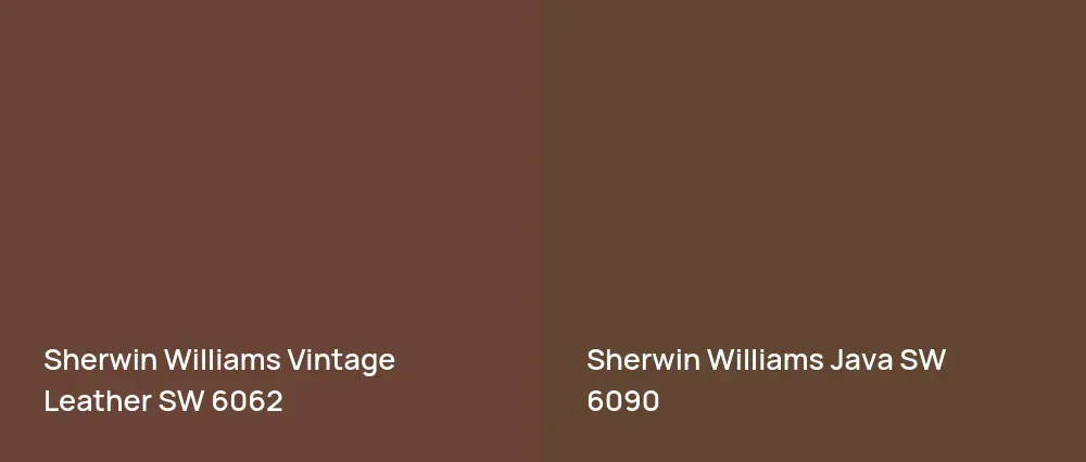 Sherwin Williams Vintage Leather SW 6062 vs Sherwin Williams Java SW 6090