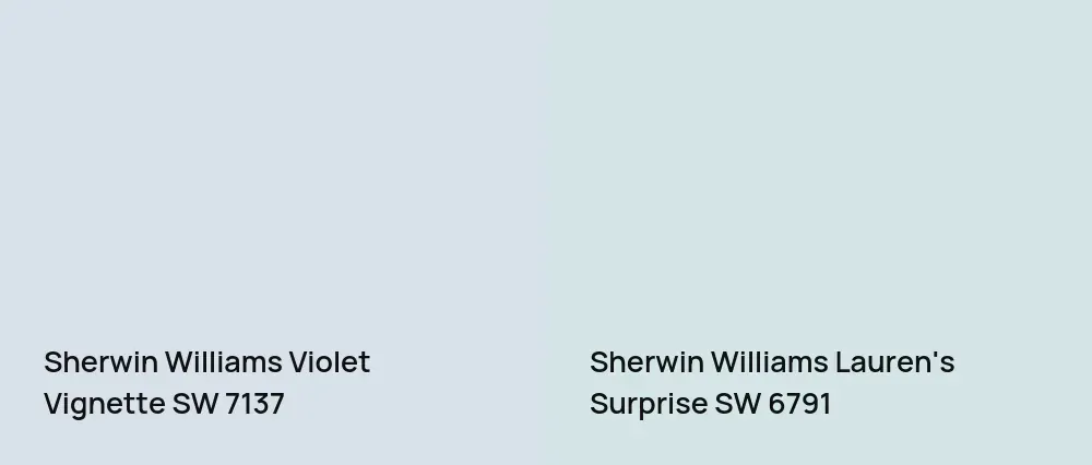Sherwin Williams Violet Vignette SW 7137 vs Sherwin Williams Lauren's Surprise SW 6791