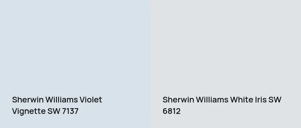 Sherwin Williams Violet Vignette SW 7137 vs Sherwin Williams White Iris SW 6812
