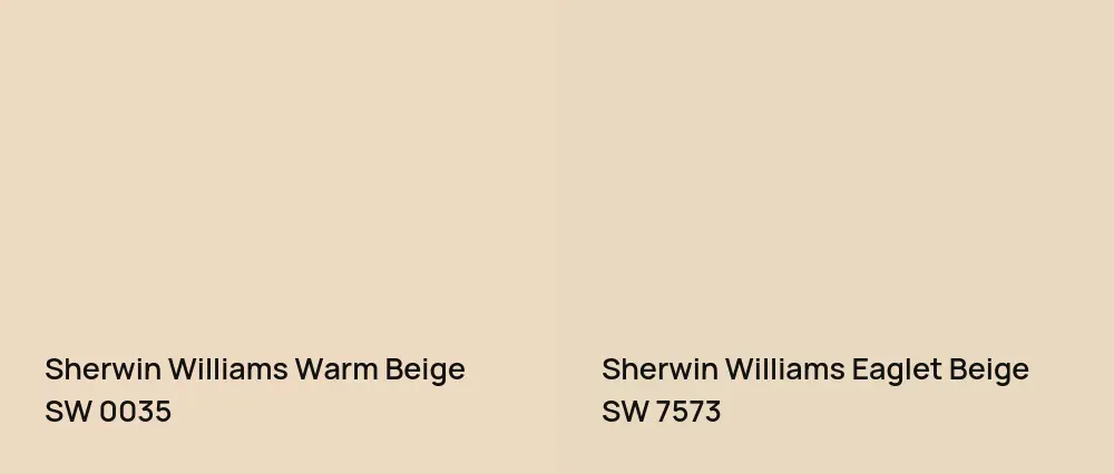 Sherwin Williams Warm Beige SW 0035 vs Sherwin Williams Eaglet Beige SW 7573