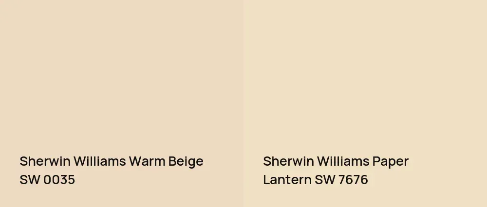 Sherwin Williams Warm Beige SW 0035 vs Sherwin Williams Paper Lantern SW 7676