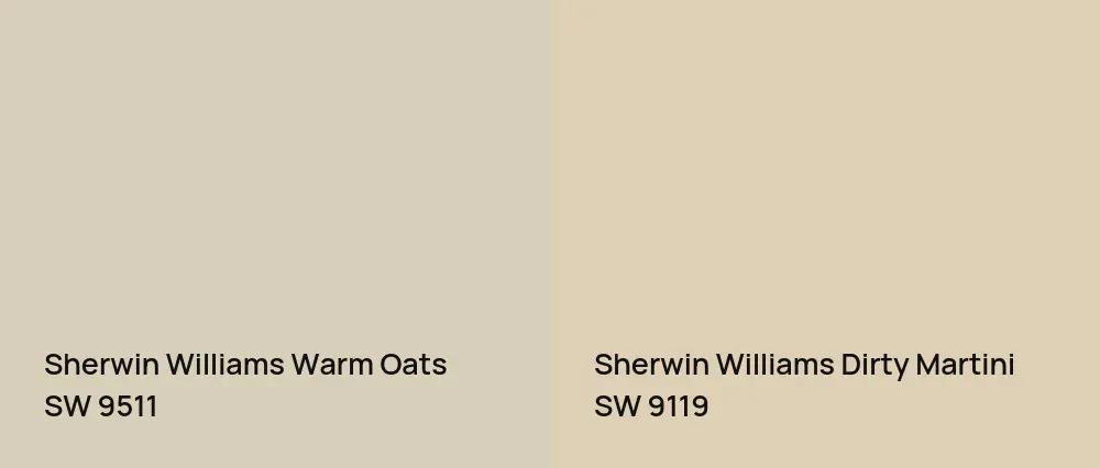Sherwin Williams Warm Oats SW 9511 vs Sherwin Williams Dirty Martini SW 9119