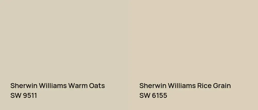 Sherwin Williams Warm Oats SW 9511 vs Sherwin Williams Rice Grain SW 6155