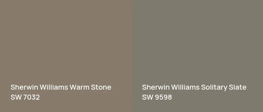 Sherwin Williams Warm Stone SW 7032 vs Sherwin Williams Solitary Slate SW 9598