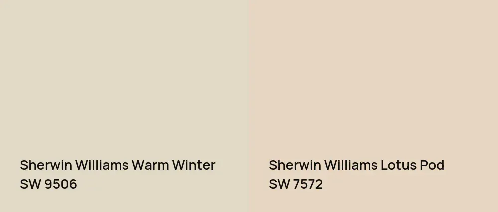 Sherwin Williams Warm Winter SW 9506 vs Sherwin Williams Lotus Pod SW 7572