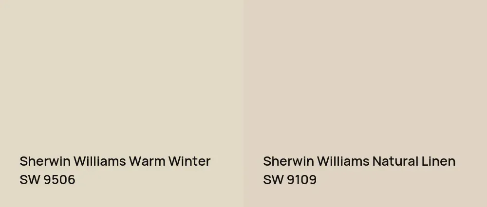 Sherwin Williams Warm Winter SW 9506 vs Sherwin Williams Natural Linen SW 9109