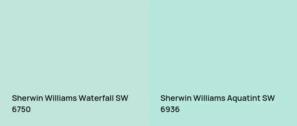 Sherwin Williams Waterfall SW 6750 vs Sherwin Williams Aquatint SW 6936