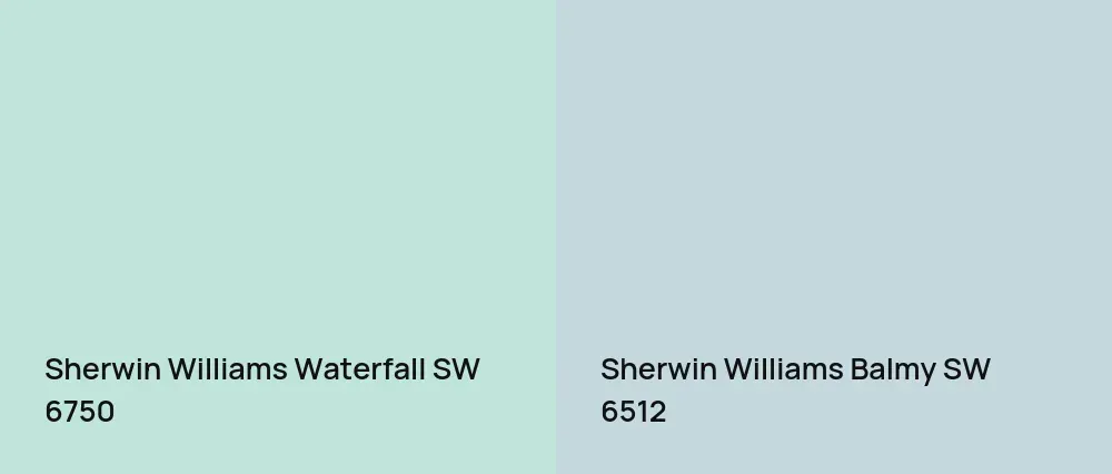 Sherwin Williams Waterfall SW 6750 vs Sherwin Williams Balmy SW 6512