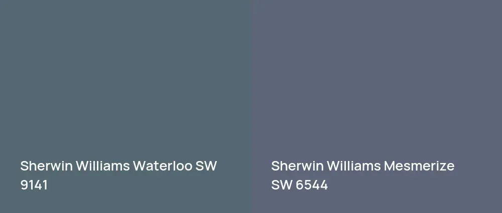 Sherwin Williams Waterloo SW 9141 vs Sherwin Williams Mesmerize SW 6544