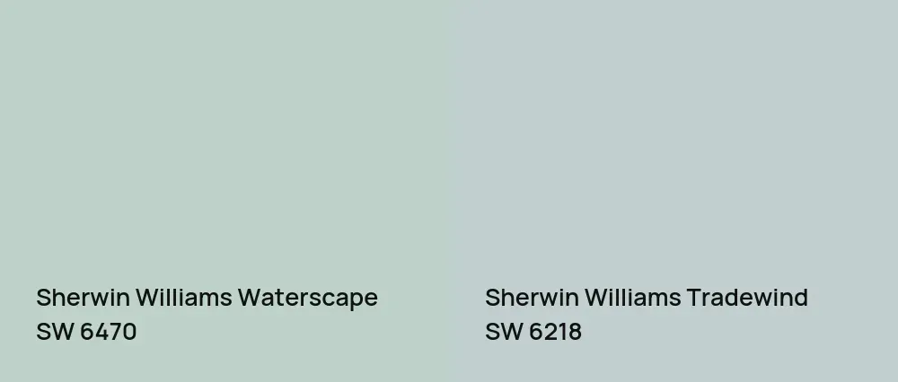 Sherwin Williams Waterscape SW 6470 vs Sherwin Williams Tradewind SW 6218