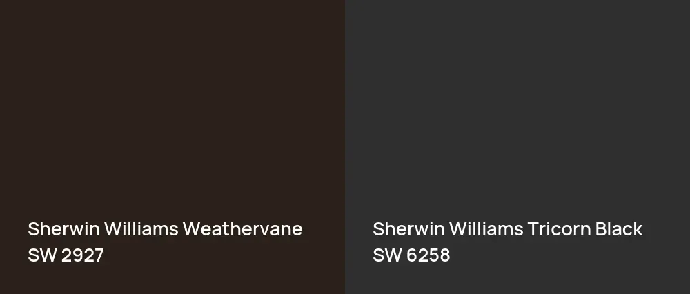 Sherwin Williams Weathervane SW 2927 vs Sherwin Williams Tricorn Black SW 6258