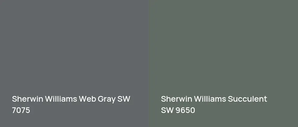 Sherwin Williams Web Gray SW 7075 vs Sherwin Williams Succulent SW 9650