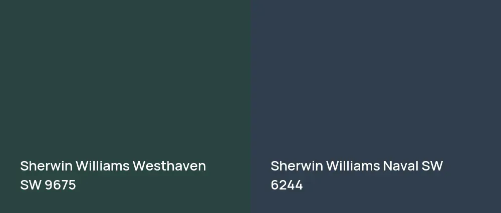 Sherwin Williams Westhaven SW 9675 vs Sherwin Williams Naval SW 6244