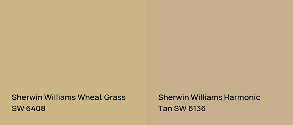 Sherwin Williams Wheat Grass SW 6408 vs Sherwin Williams Harmonic Tan SW 6136