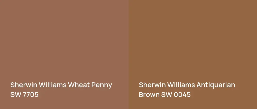 Sherwin Williams Wheat Penny SW 7705 vs Sherwin Williams Antiquarian Brown SW 0045