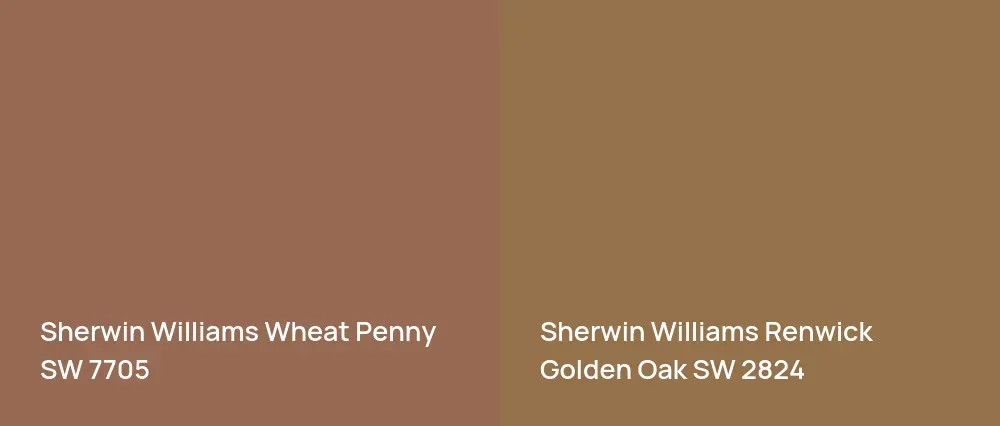 Sherwin Williams Wheat Penny SW 7705 vs Sherwin Williams Renwick Golden Oak SW 2824