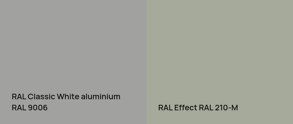RAL Classic  White aluminium RAL 9006 vs RAL Effect  RAL 210-M