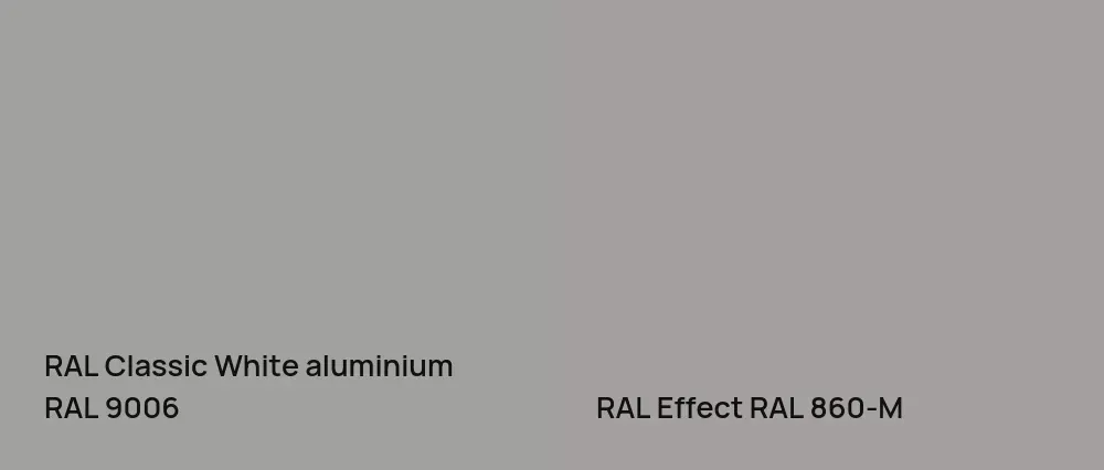 RAL Classic  White aluminium RAL 9006 vs RAL Effect  RAL 860-M