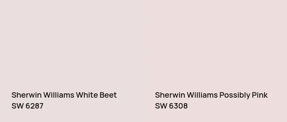 Sherwin Williams White Beet SW 6287 vs Sherwin Williams Possibly Pink SW 6308