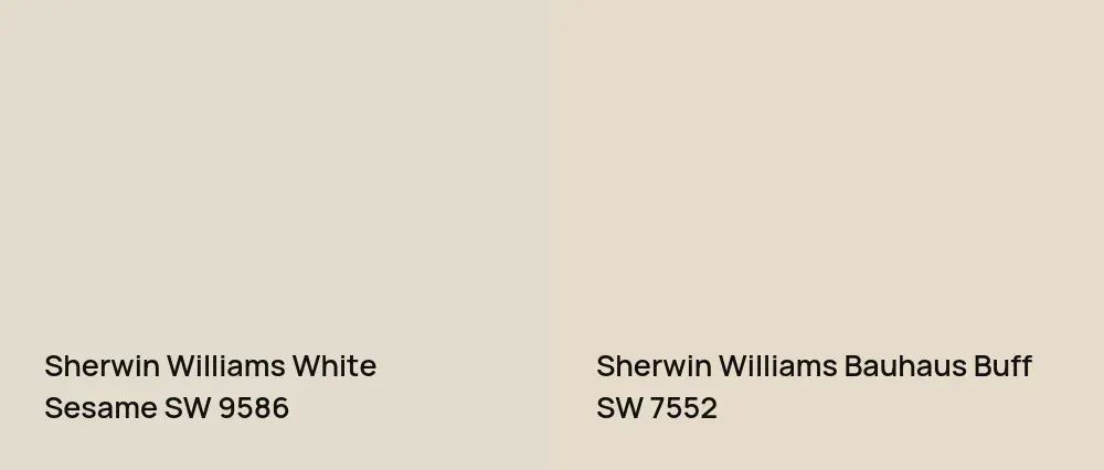 Sherwin Williams White Sesame SW 9586 vs Sherwin Williams Bauhaus Buff SW 7552