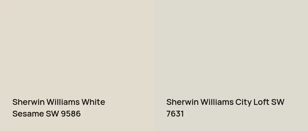 Sherwin Williams White Sesame SW 9586 vs Sherwin Williams City Loft SW 7631