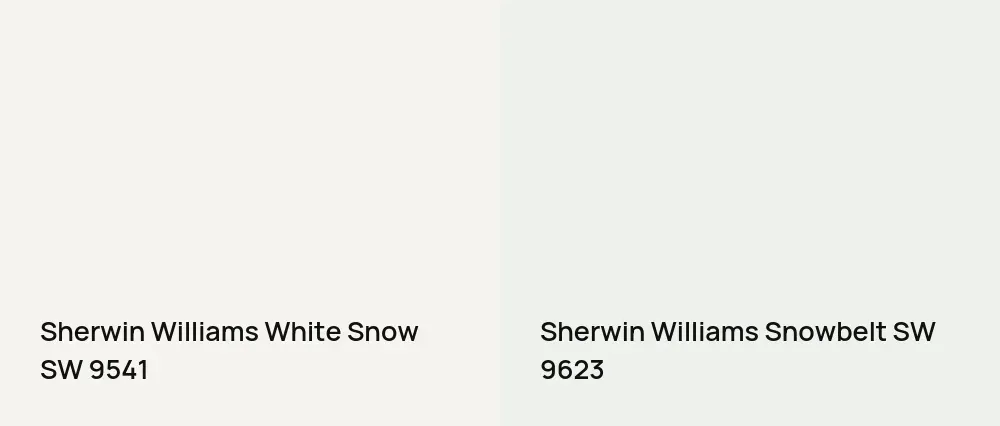 Sherwin Williams White Snow SW 9541 vs Sherwin Williams Snowbelt SW 9623