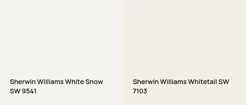 Sherwin Williams White Snow SW 9541 vs Sherwin Williams Whitetail SW 7103