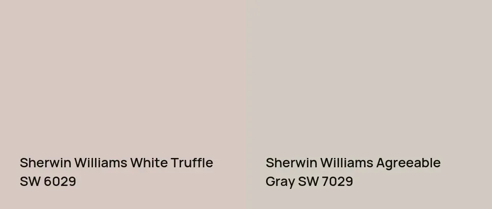 Sherwin Williams White Truffle SW 6029 vs Sherwin Williams Agreeable Gray SW 7029