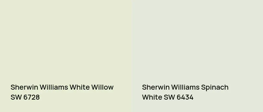 Sherwin Williams White Willow SW 6728 vs Sherwin Williams Spinach White SW 6434