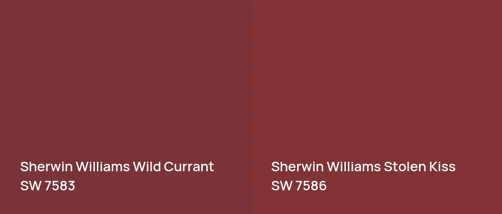 Sherwin Williams Wild Currant SW 7583 vs Sherwin Williams Stolen Kiss SW 7586