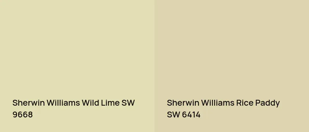Sherwin Williams Wild Lime SW 9668 vs Sherwin Williams Rice Paddy SW 6414