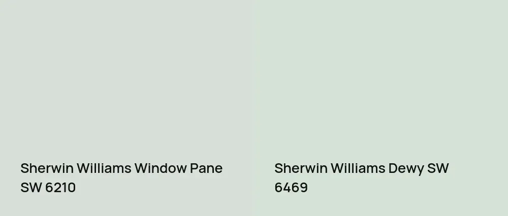 Sherwin Williams Window Pane SW 6210 vs Sherwin Williams Dewy SW 6469