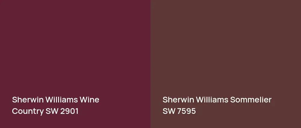 Sherwin Williams Wine Country SW 2901 vs Sherwin Williams Sommelier SW 7595