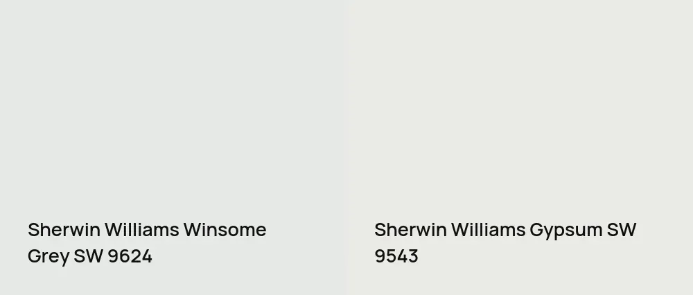 Sherwin Williams Winsome Grey SW 9624 vs Sherwin Williams Gypsum SW 9543
