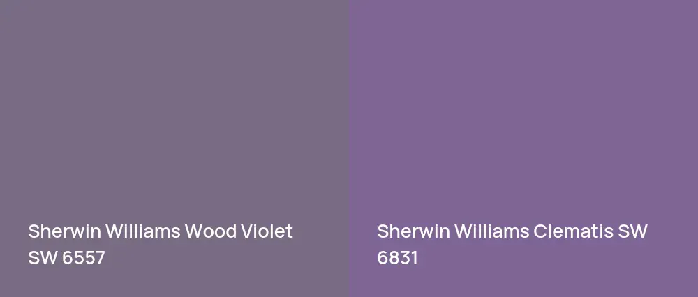 Sherwin Williams Wood Violet SW 6557 vs Sherwin Williams Clematis SW 6831